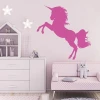 Unicorn painting template for kids 2414 - Decor in a child\'s room with light-colored walls and furniture.