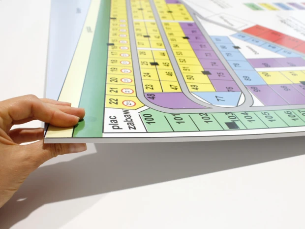 Magnetic dry-erase board with custom design - features a colorful layout.
