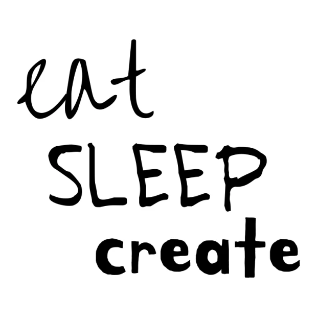 Wall sticker Eat Sleep Create 2423 - Graphic design with text in various styles and clear lettering.