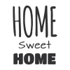 Wall sticker Home sweet home 2432 - Graphic design with large black letters HOME and smaller ones in between.