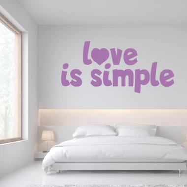 Wall sticker Love is simple 2431 - Bedroom decor with light-colored walls and minimalist furniture.