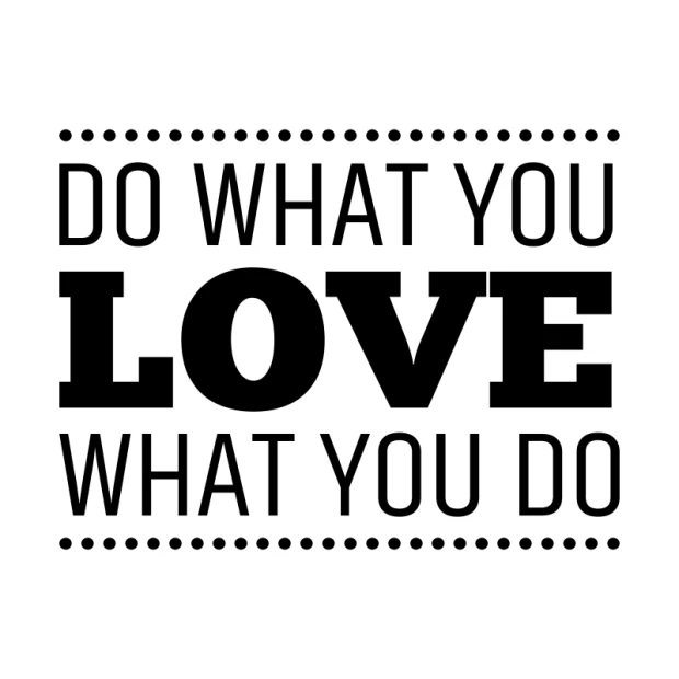 Wall sticker with the phrase "Do what you love" in large black letters on a white background.