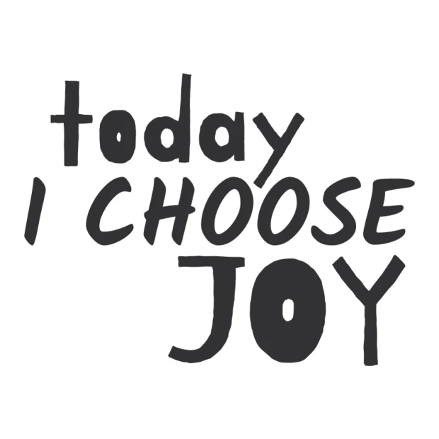 Wall sticker Today I choose joy 2430 - Graphic design. Text in various sizes, handwritten font, color.