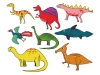 Dinosaur wall stickers set 2420 - Colorful designs featuring various dinosaurs in different poses.