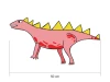 Dinosaur wall stickers set 2420 - Graphic design. Pink dinosaur with yellow spikes and red spots.