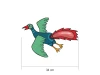 Dinosaur wall stickers set 2420 - Graphic design featuring a bird with a blue body and green wings.