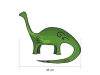 Dinosaur wall stickers set 2420 - Graphic design. Green dinosaur with a long neck and tail, featuring wavy details.