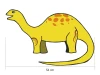 Dinosaur wall stickers set 2420 - Graphic design. Yellow dinosaur with spots, long tail, and distinct head.