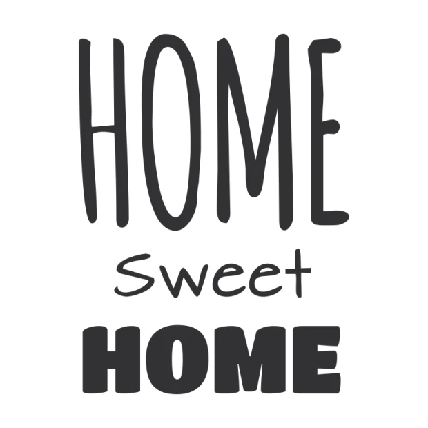 Home sweet home painting template 2432 - Graphic design with large letters HOME and Sweet at the bottom.