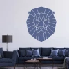 Lion painting template 2418 - Living room setup with light-colored walls and blue-toned furniture.