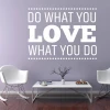 Painting template with the phrase "Do what you love" - Styled in a living room with light walls and modern furniture.
