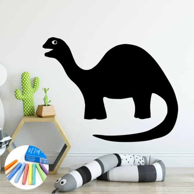 Chalk sticker for kids featuring a dinosaur - perfect for bright children\'s rooms with modern furniture.