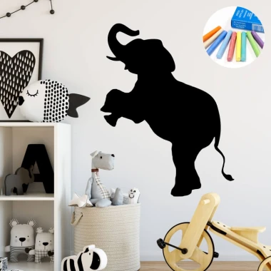 Chalk sticker for kids, elephant design - Perfect for a bright, Scandinavian-style children\'s room.