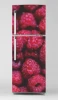 Refrigerator wrap sticker with raspberry design P1009 - Features vibrant red shades of raspberries.