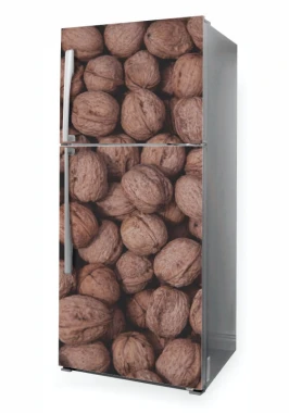 Fridge wrap sticker nuts P1011 - Graphic design featuring nuts in shells arranged closely together.