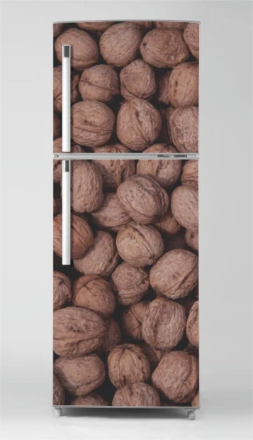 Fridge wrap sticker nuts P1011 - Graphic design featuring a close-up of nuts in shells, arranged neatly.