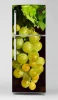 Refrigerator wrap sticker grapes P1008 - Graphic design featuring a bunch of green grapes on a dark background.