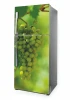 Refrigerator sticker grapes P1010 - Graphic design featuring a bunch of green grapes on a green background.