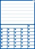 Monthly planner dry-erase board 372 - Graphic design. Simple grid with rectangles and lines. Colors: blue.