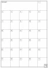 Monthly dry-erase planner 368 - Graphic design. Simple layout with a grid of days in rectangular format.