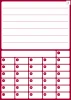 Magnetic monthly planner whiteboard 372 - Graphic design with rectangular day boxes and lines.