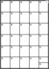Monthly planner whiteboard 373 - Graphic design. Grid with 31 rectangles for notes, day numbers in the top corner.