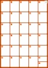 Monthly planner dry-erase board 373 - Graphic design. Grid with 31 fields, day numbers in orange.