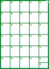 Monthly planner whiteboard 373 - Graphic design. Grid with 31 rectangular fields for notes. Green accents.