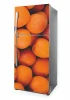 Peach fridge wrap sticker P1016 - Graphic design featuring close-up orange peaches.