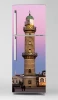 Refrigerator wrap sticker lighthouse P1022 - Graphic design featuring a lighthouse against a pink background.