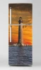 Refrigerator wrap sticker lighthouse P1026 - Graphic design. Lighthouse against a sunset backdrop over water.