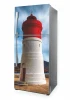 Refrigerator wrap lighthouse sticker P1027 - Features a graphic of a lighthouse with a red dome.