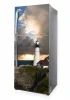 Fridge wrap sticker lighthouse P1033 - Kitchen decor with light-colored walls and modern furniture.