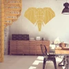 Elephant head wall sticker 2437 - Office decor with light-colored walls and wooden furniture.