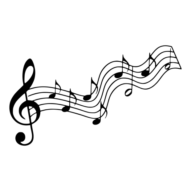 Wall sticker notes 2439 - Graphic design featuring musical notes on a wavy line.