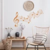 Wall sticker notes 2439 - Living room decor. Light-colored walls, furniture in natural shades.