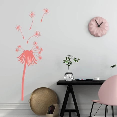 Dandelion painting template 2433 - Living room setup with light walls, modern furniture, and minimalist accents.