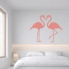 Flamingo wall template 2438 - Bedroom decor with light-colored walls and minimalist furniture.