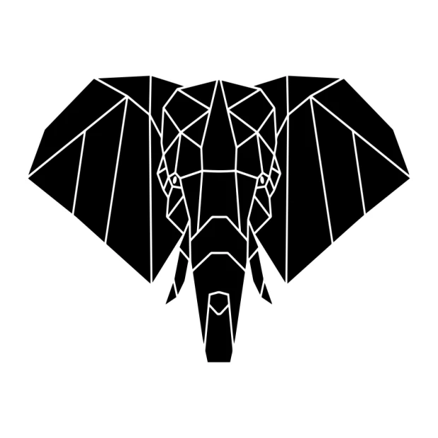 Elephant wall template 2437 - Graphic design with clear geometric lines and contours.