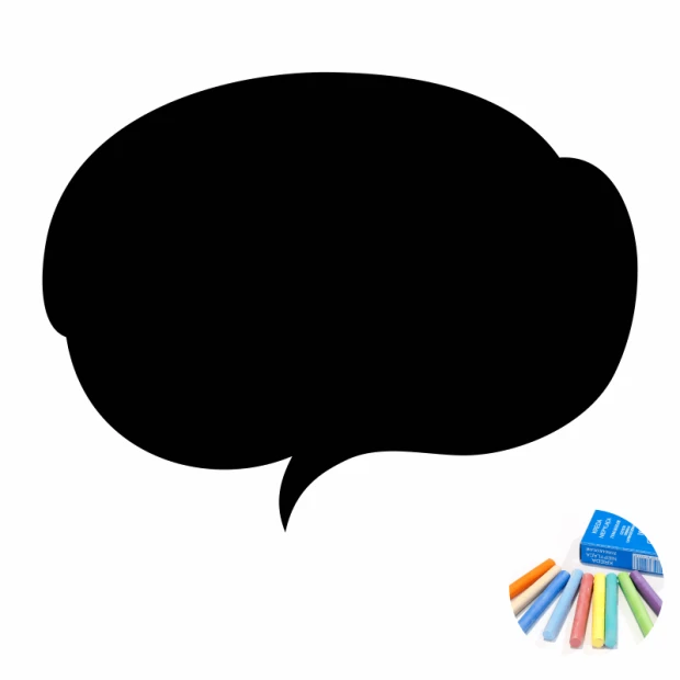 Chalk sticker smoke 294 - Black cloud with smoke and colorful chalks in the corner.