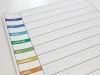 Annual lean planner dry-erase board 040 - Graphic design with simple layout, horizontal and vertical lines, and colors.