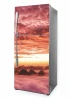 Fridge wrap sticker clouds P1096 - Kitchen decor with light-colored walls and modern furniture.