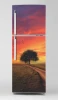 Fridge wrap sticker tree P1082 - Graphic design featuring a road against a sunset backdrop.