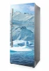 Winter landscape fridge sticker P1090 - Graphic design featuring snow-covered mountains and ice.
