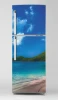 Fridge wrap sticker beach P1073 - Graphic design featuring a sandy beach, sea, and cloudy sky.