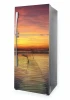 Refrigerator wrap sticker Pier P1080 - Graphic design featuring a wooden pier leading towards the horizon.