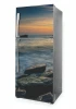 Sunset fridge wrap P1094 - Kitchen decor with light-colored walls and minimalist furniture.