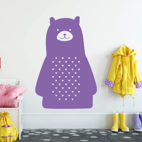 Wall sticker bear 2440 - Decor for a children\'s room. Light-colored walls and pastel furniture.