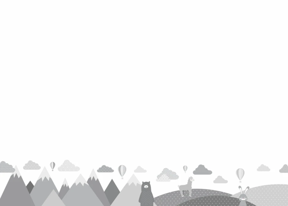 Dry-erase magnetic board for kids featuring animals and mountains design with graphics of mountains and clouds.