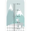 Kids\' height chart sticker featuring alpacas against a mountain backdrop with measurement lines.